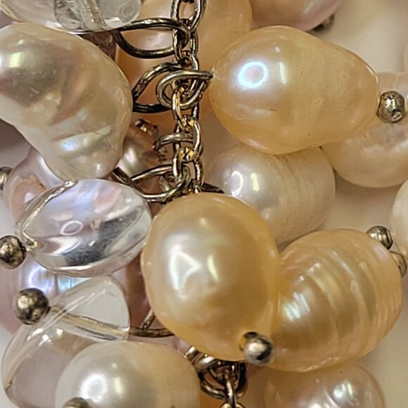 Pearl Cluster Necklace Bib Statement Pearl Necklace STATEMENT PEARL NECKLACE - Picture 6 of 11